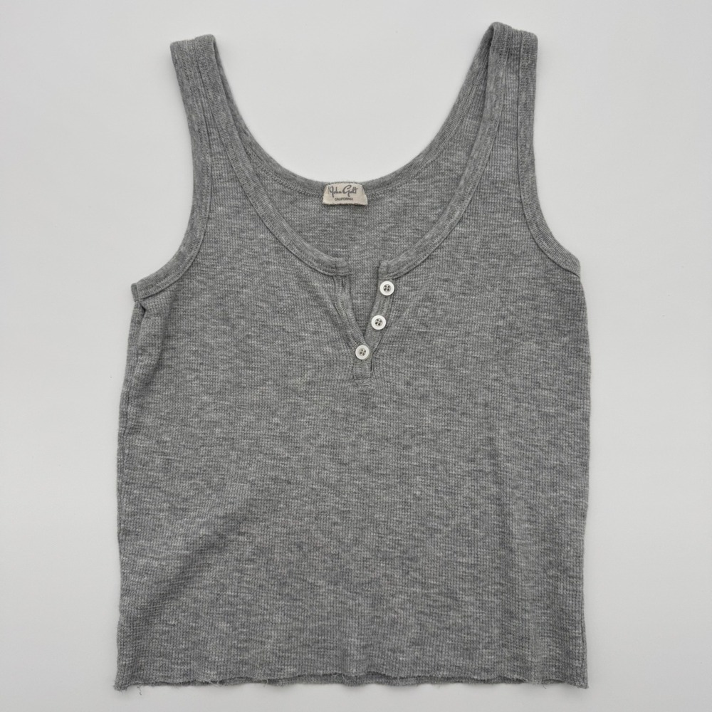 John Galt Heather Gray Ribbed Knit Scoop Neck Tank Top Brandy Melville